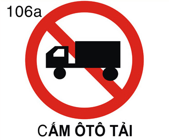 Bảng cấm xe tải P.106a
