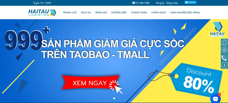 Khách hàng có thể đặt hàng bằng tiếng Việt thông qua trang web của Hải Tàu Logistics