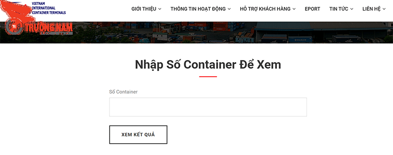 Cách Tra Cứu Container Nhanh, Chính Xác | Trường Nam Logistics 7 Giao diện trang web đơn giản, dễ hiểu